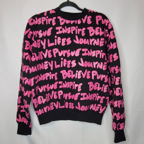 Vintage Tops - Life’s Journey Believe Pursue Inspire Graphic Sweatshirt Women’s Size S